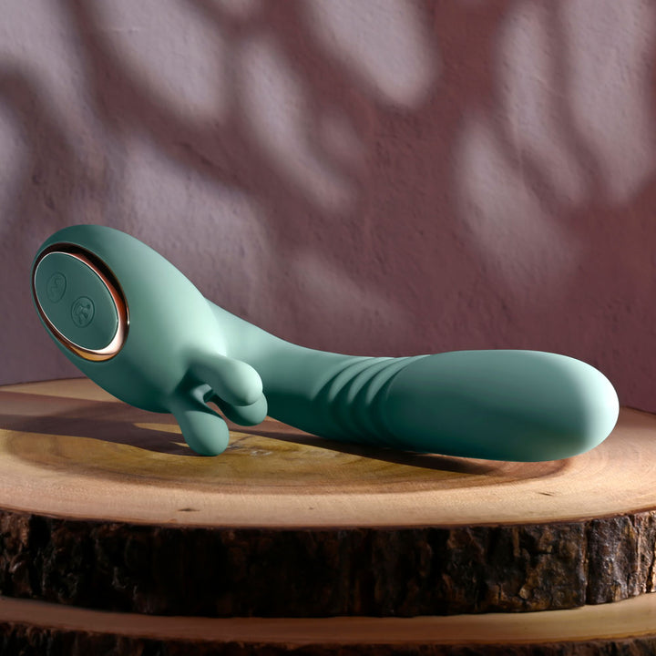 Evolved Thrust Into Ecstasy -Thrusting & Rotating Vibrator - Green