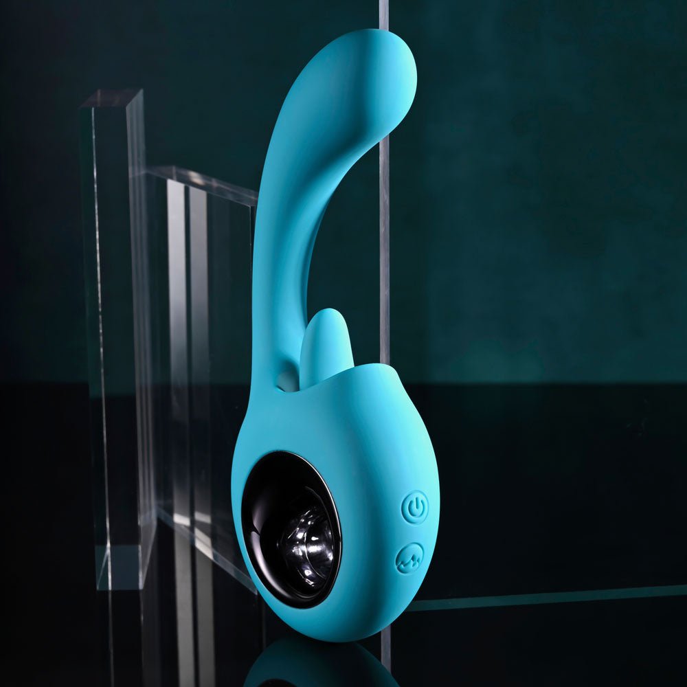 Evolved How Many Licks  - Vibrator with Flicking Stimulator - Blue