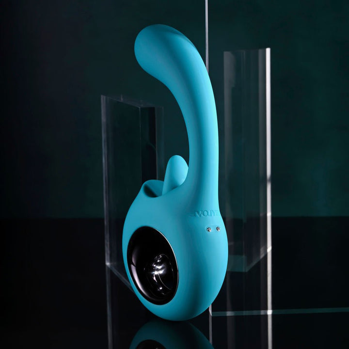 Evolved How Many Licks  - Vibrator with Flicking Stimulator - Blue