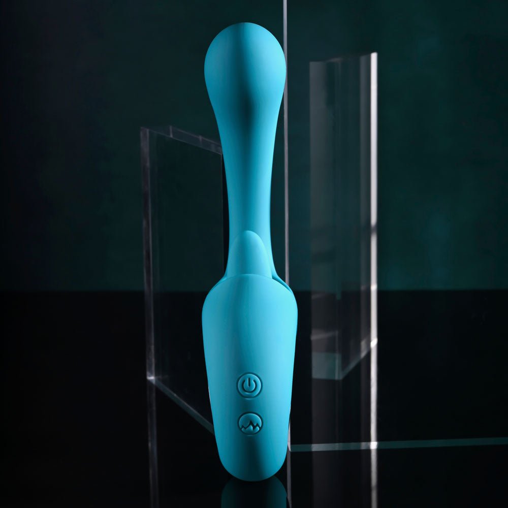 Evolved How Many Licks  - Vibrator with Flicking Stimulator - Blue