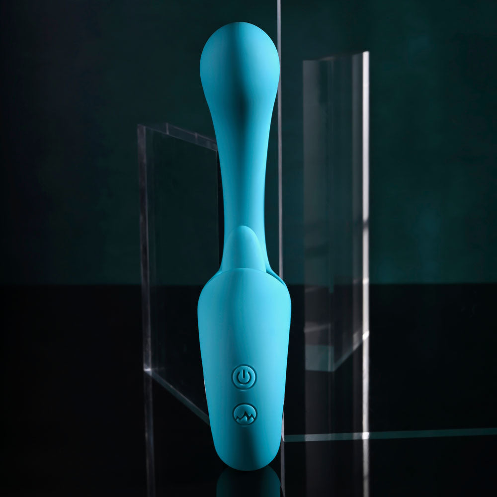 Evolved How Many Licks  - Vibrator with Flicking Stimulator - Blue