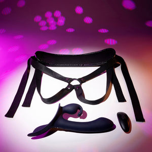 Evolved Giving Vibes - Vibrating Strap-On with Remote - Black