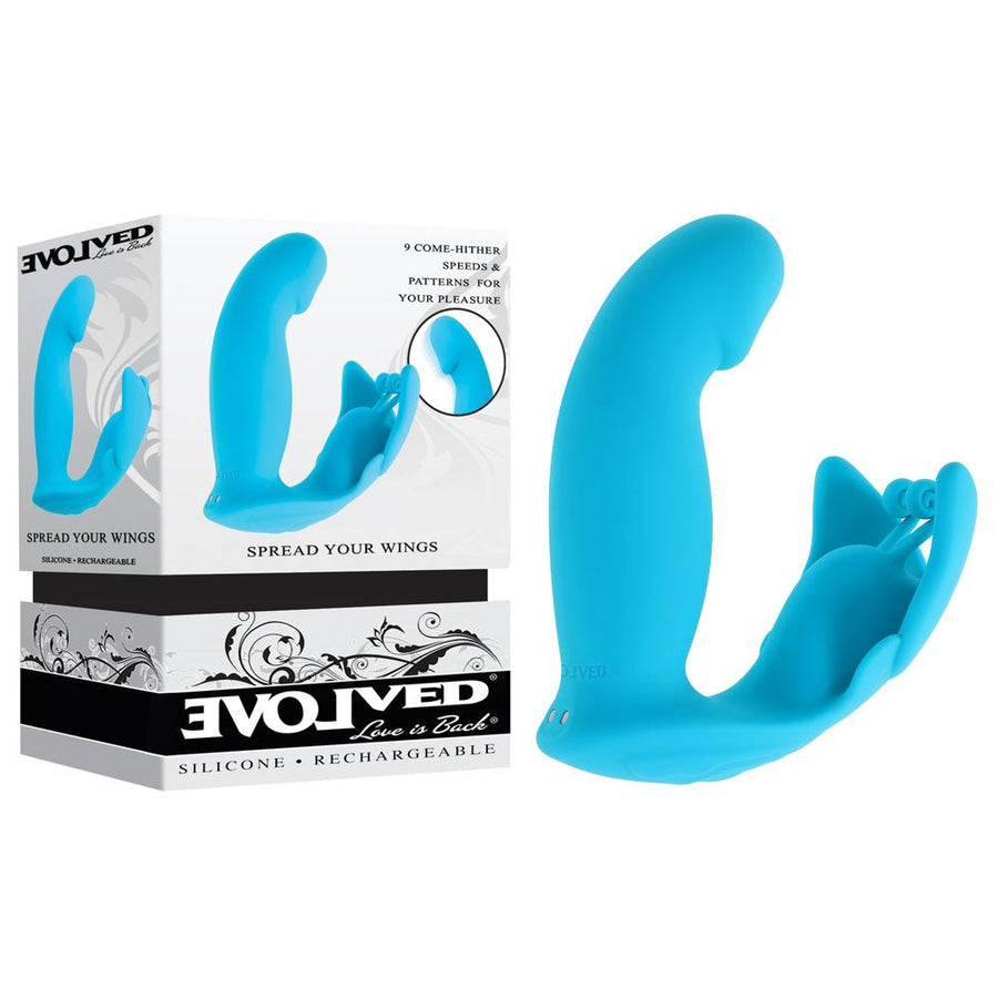 Evolved Spread Your Wings Wearable Vibrator - Blue