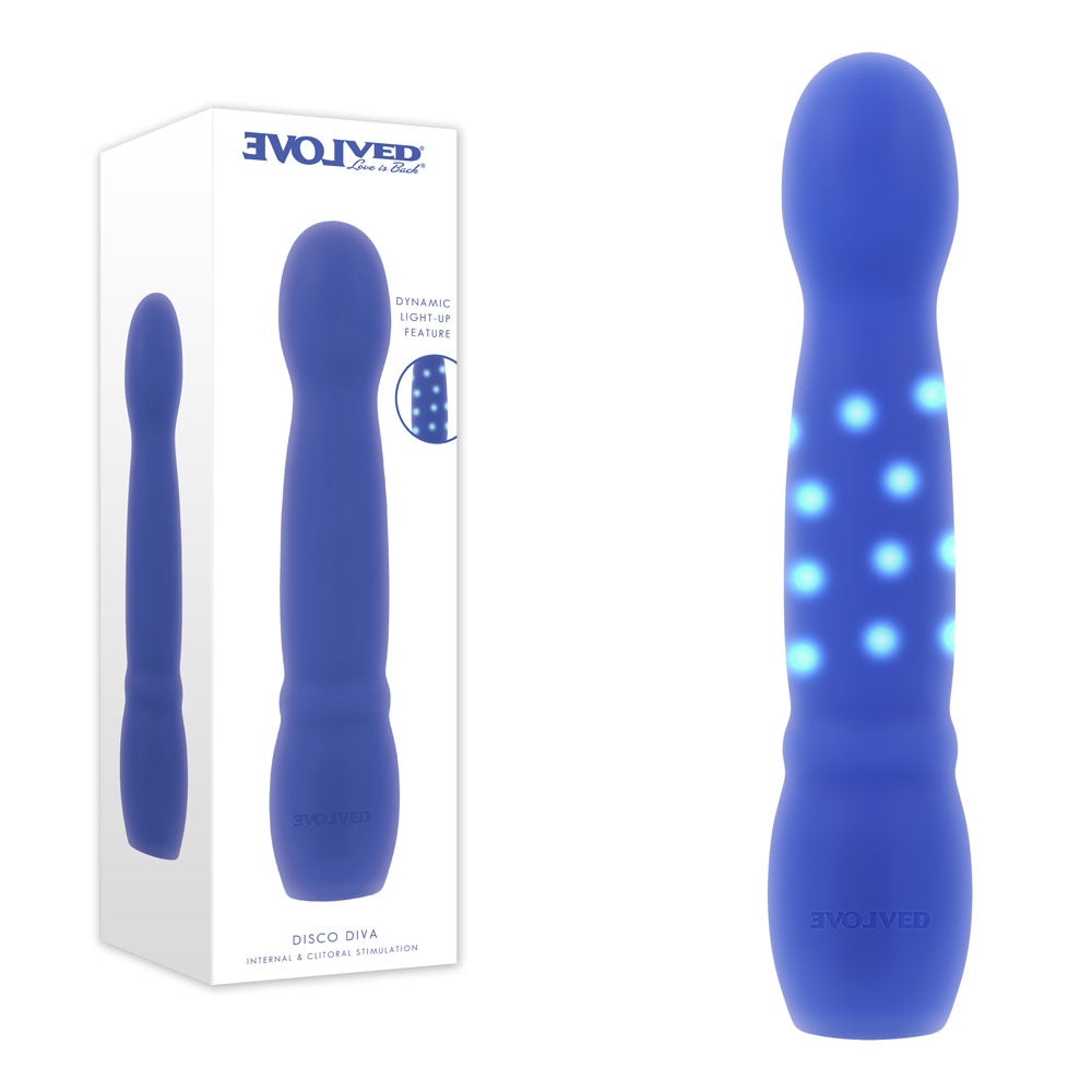 Evolved Disco Diva Light Up Vibrator - Blue
