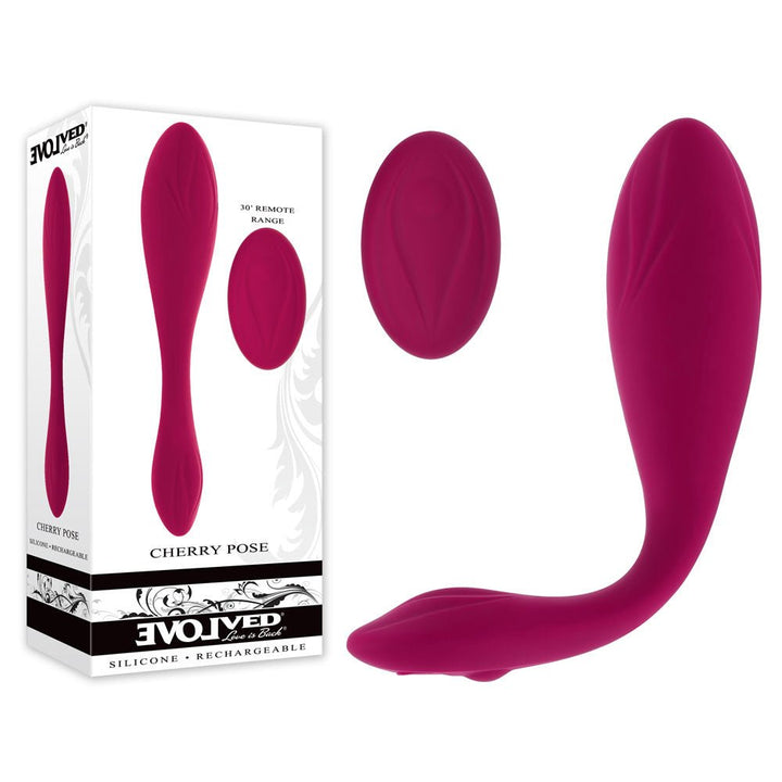 Evolved Cherry Pose  - Flexible & Posable Vibrator with Remote - Pink