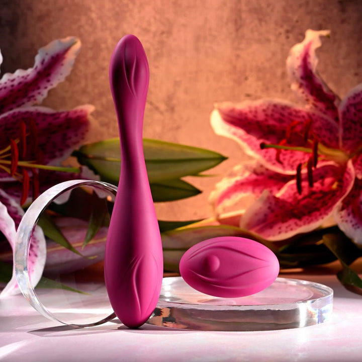 Evolved Cherry Pose  - Flexible & Posable Vibrator with Remote - Pink