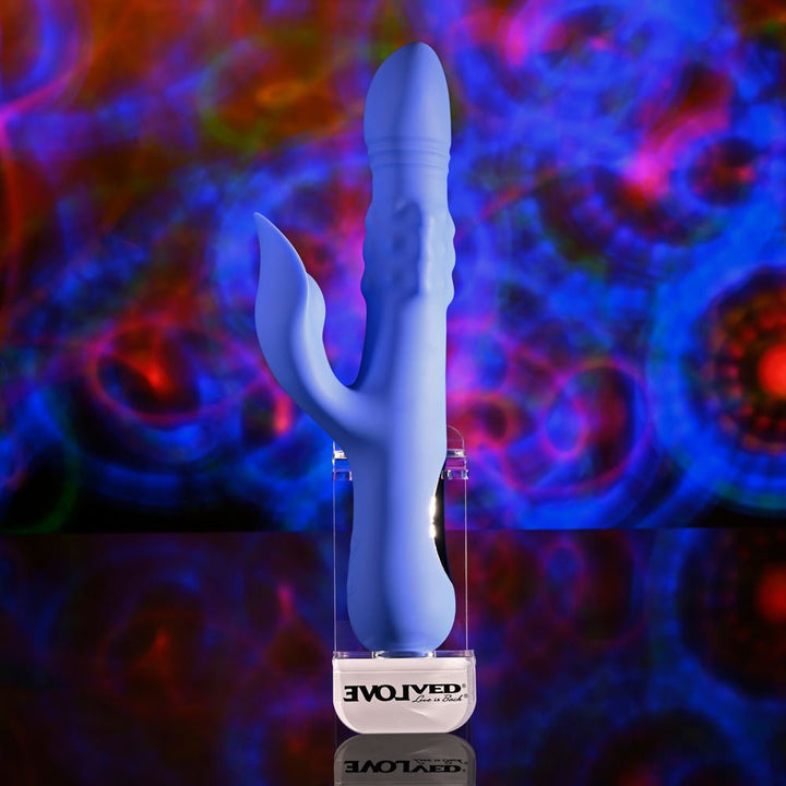 Evolved Pop Goes The O - Thrusting & Bulging Rabbit Vibrator - Purple