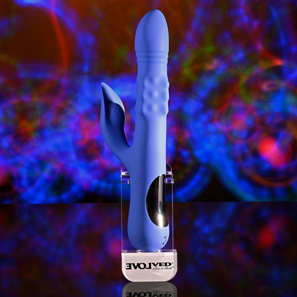 Evolved Pop Goes The O - Thrusting & Bulging Rabbit Vibrator - Purple