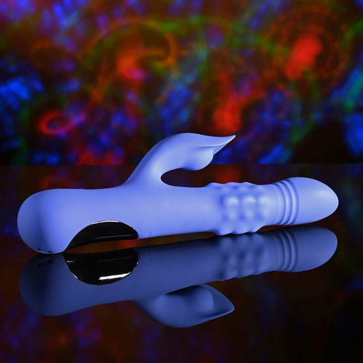Evolved Pop Goes The O - Thrusting & Bulging Rabbit Vibrator - Purple