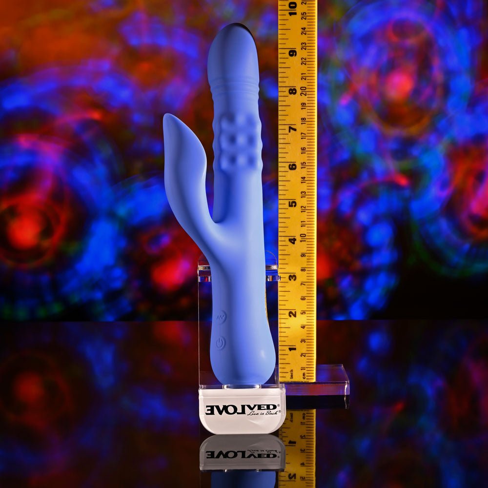 Evolved Pop Goes The O - Thrusting & Bulging Rabbit Vibrator - Purple