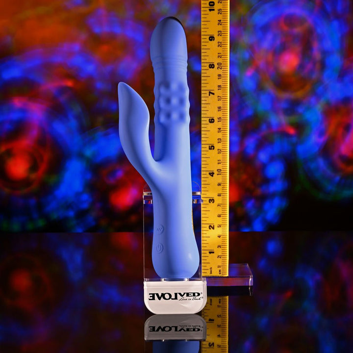 Evolved Pop Goes The O - Thrusting & Bulging Rabbit Vibrator - Purple