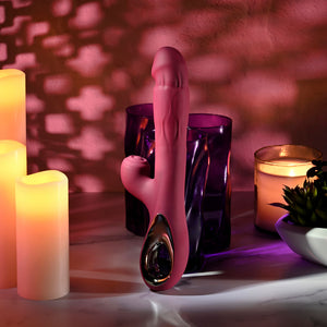 Evolved Bursting With Pleasure - Vibrator with Tapping Clitoral Stimulator - Red