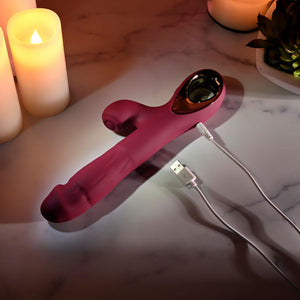 Evolved Bursting With Pleasure - Vibrator with Tapping Clitoral Stimulator - Red