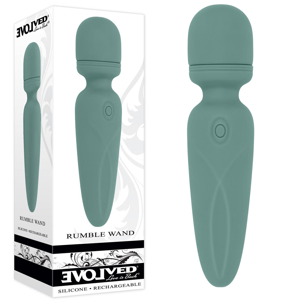 Evolved Rumble Wand Mini Massage Vibrator - Olive Green