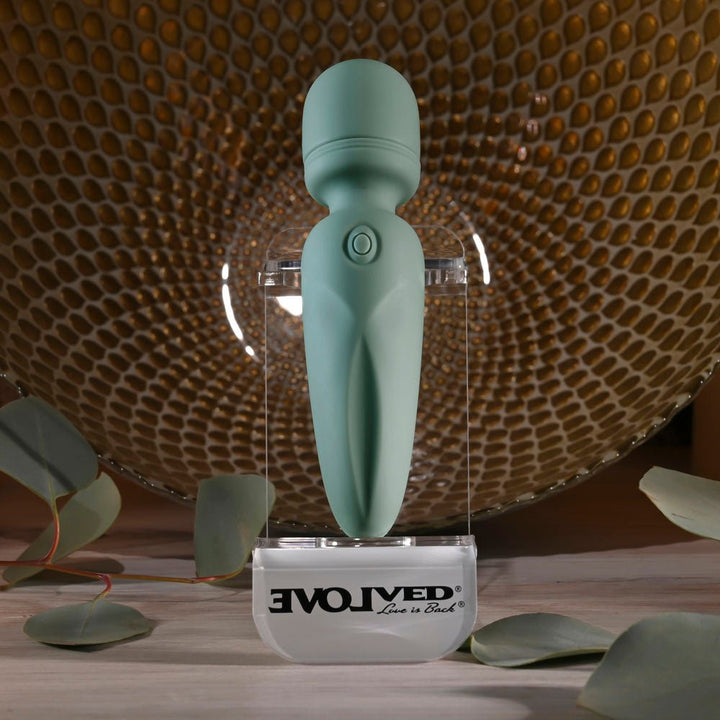 Evolved Rumble Wand Mini Massage Vibrator - Olive Green