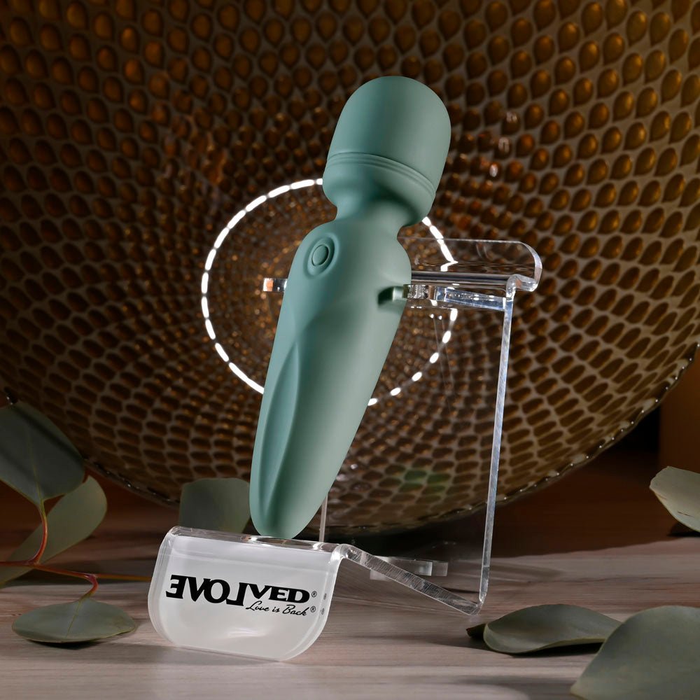 Evolved Rumble Wand Mini Massage Vibrator - Olive Green