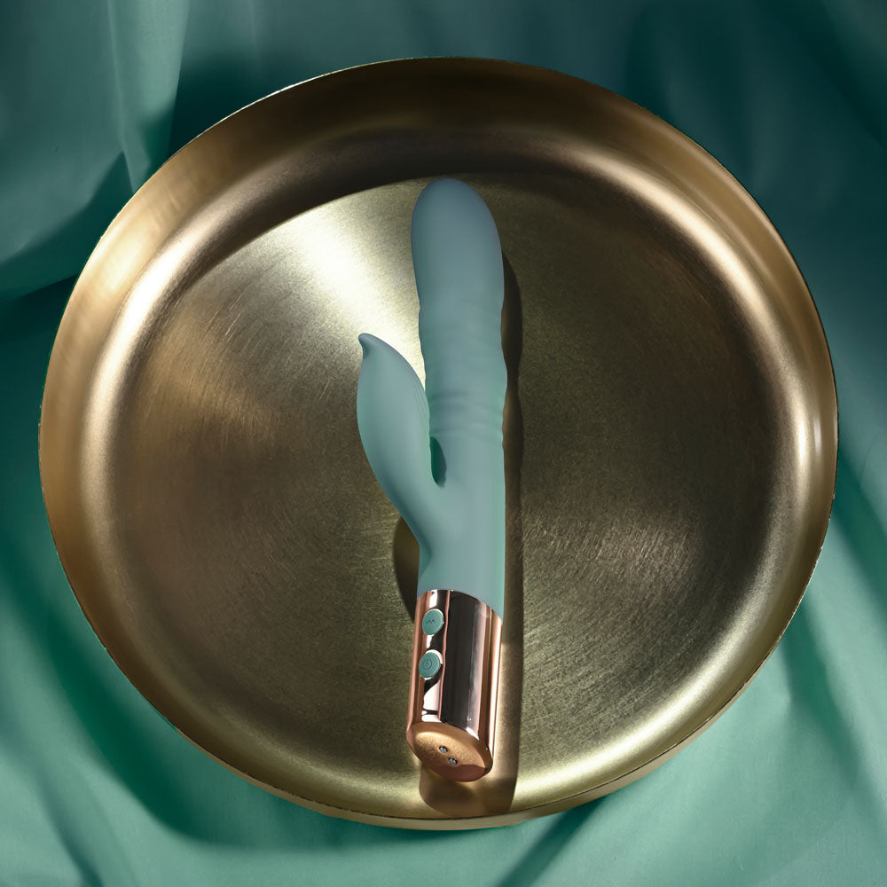 Evolved The Shimmy - Thrusting Rabbit Vibrator - Green