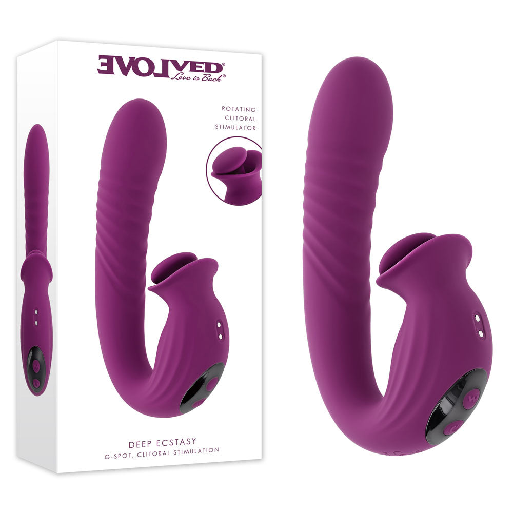 Evolved Deep Ecstasy Thrusting Tapping Vibrator - Purple