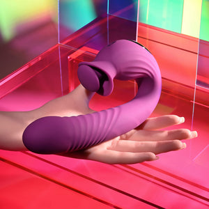 Evolved Deep Ecstasy Thrusting Tapping Vibrator - Purple