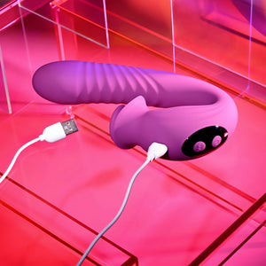 Evolved Deep Ecstasy Thrusting Rotating Tapping Vibrator - Purple