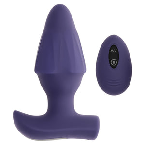 Evolved Starburst Rechargeable Vibrating Butt Plug with Wireless Remote - Purple