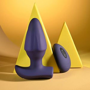 Evolved Starburst Rechargeable Vibrating Butt Plug with Wireless Remote - Purple