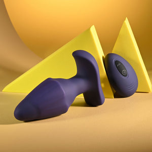 Evolved Starburst Rechargeable Vibrating Butt Plug with Wireless Remote - Purple