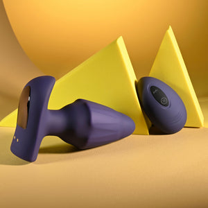 Evolved Starburst Rechargeable Vibrating Butt Plug with Wireless Remote - Purple