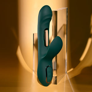 Evolved Heart Of Gold Dual Tapping Rabbit Vibrator - Green