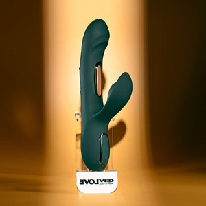 Evolved Heart Of Gold Dual Tapping Rabbit Vibrator - Green