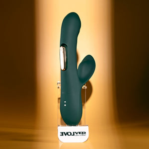 Evolved Heart Of Gold Dual Tapping Rabbit Vibrator - Green
