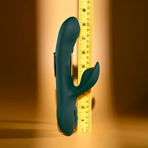 Evolved Heart Of Gold Dual Tapping Rabbit Vibrator - Green
