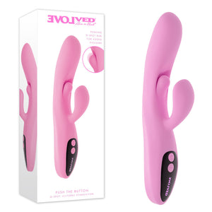 Evolved Push The Button  Rabbit Vibrator With G Spot Bud - Pink