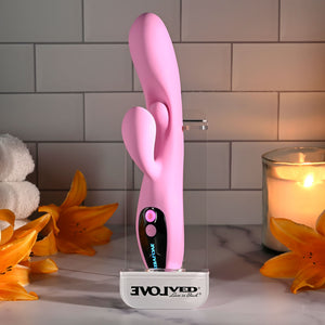 Evolved Push The Button  Rabbit Vibrator With G Spot Bud - Pink