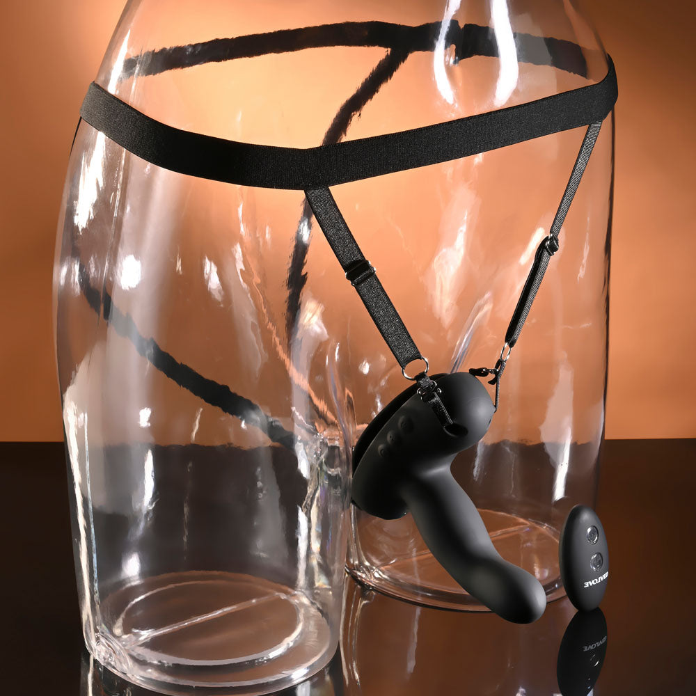 Evolved Come Closer Vibrating Strap-On with Remote - Black