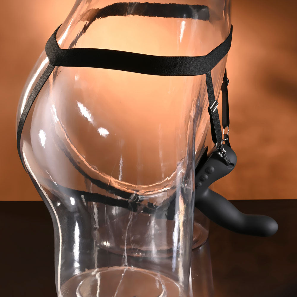 Evolved Come Closer Vibrating Strap-On with Remote - Black