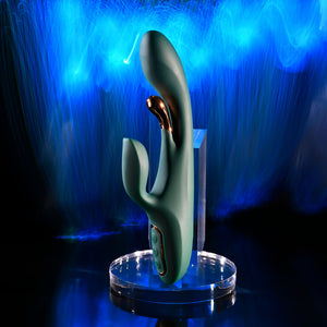 Evolved Golden Goddess - Rabbit Vibrator with G-Spot Flicker - Green