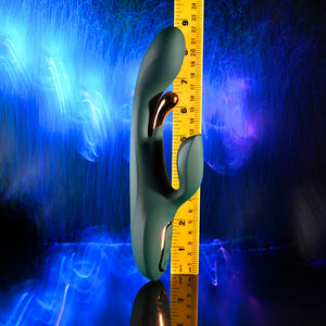 Evolved Golden Goddess - Rabbit Vibrator with G-Spot Flicker - Green