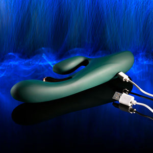 Evolved Golden Goddess - Rabbit Vibrator with G-Spot Flicker - Green
