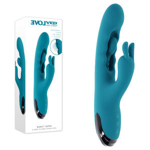 Evolved Bunny Tapper - Blue Rechargeable Rabbit Vibrator with Flicking Shaft