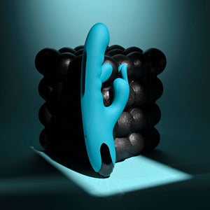 Evolved Bunny Tapper - Blue Rechargeable Rabbit Vibrator with Flicking Shaft