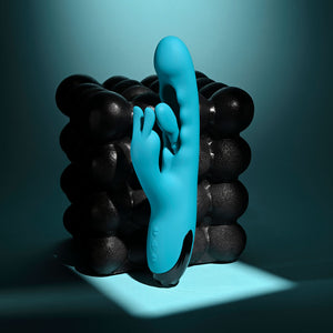 Evolved Bunny Tapper - Blue Rechargeable Rabbit Vibrator with Flicking Shaft