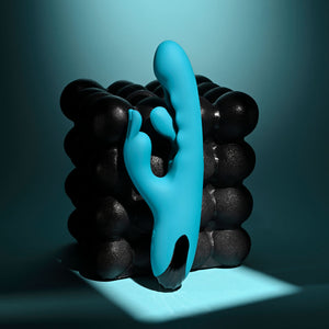 Evolved Bunny Tapper - Blue Rechargeable Rabbit Vibrator with Flicking Shaft