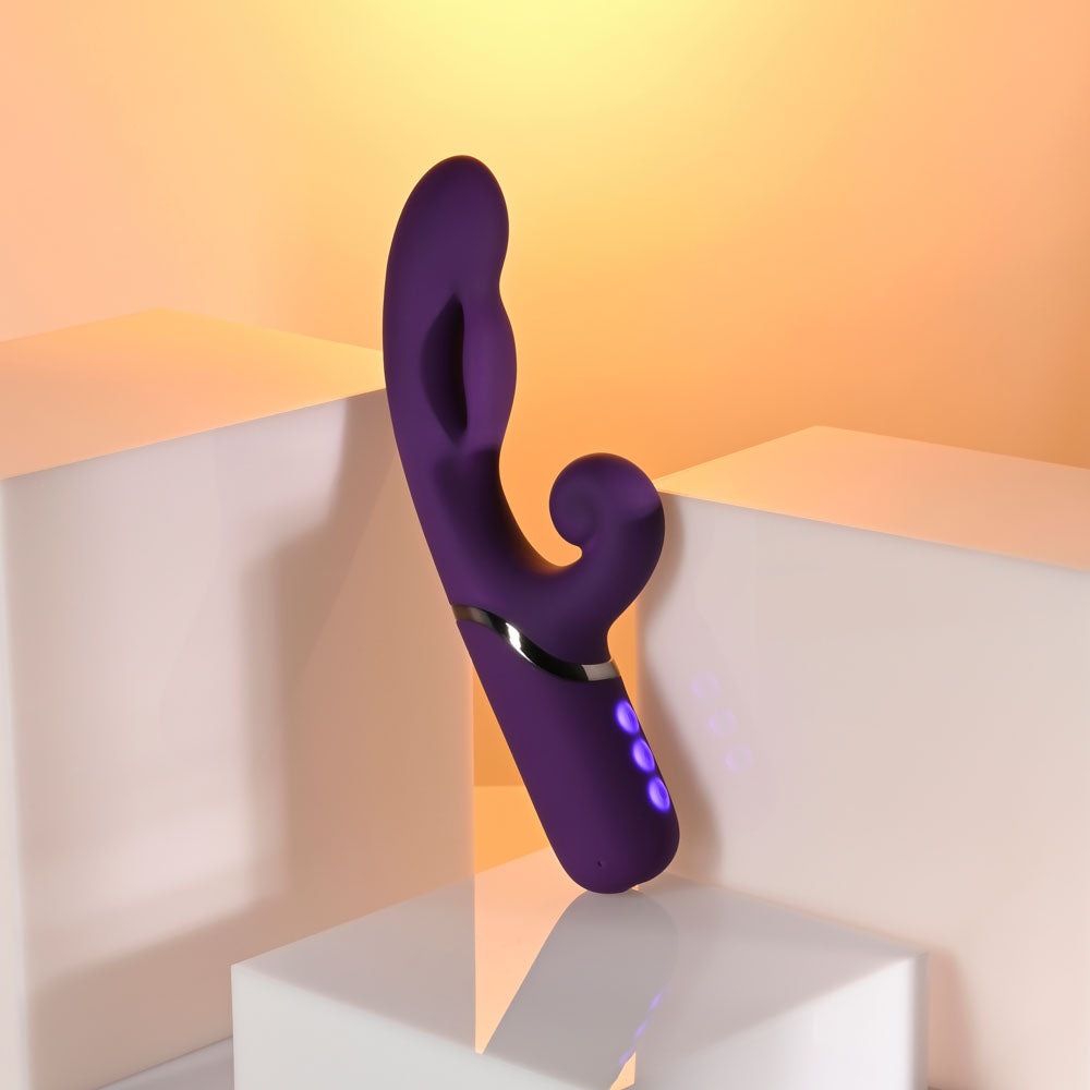 Evolved Pleasure Puff Inflatable Rabbit Vibrator - Purple