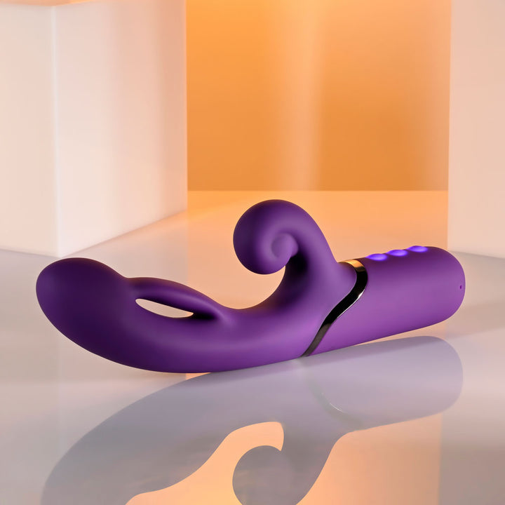 Evolved Pleasure Puff Inflatable Rabbit Vibrator - Purple