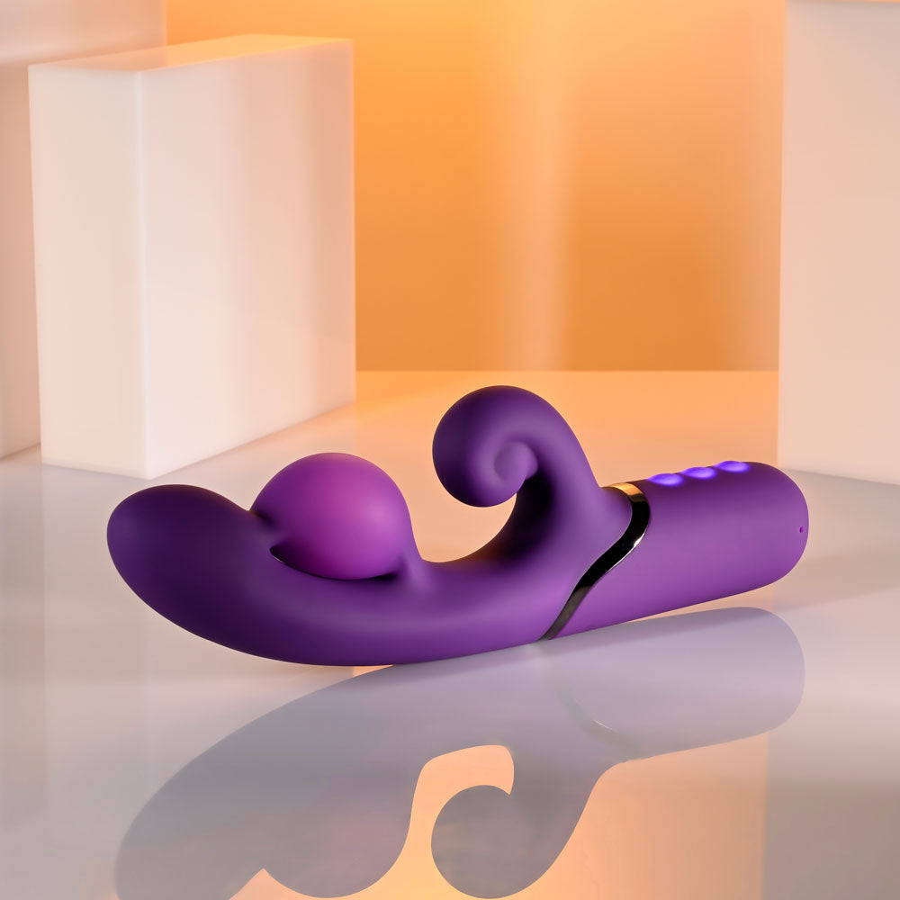 Evolved Pleasure Puff Inflatable Rabbit Vibrator - Purple