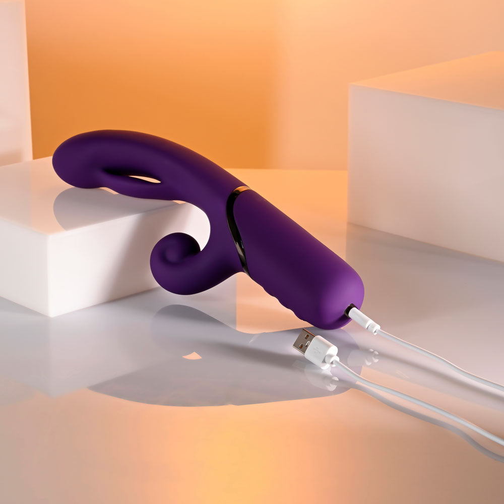 Evolved Pleasure Puff Inflatable Rabbit Vibrator - Purple
