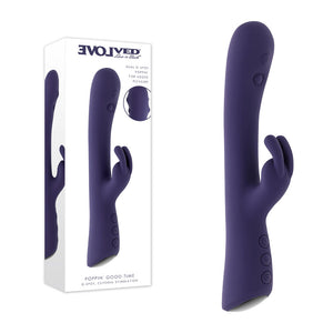 Evolved Poppin Good Time Dual Tapping Rabbit Vibrator - Purple