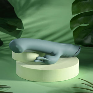 Evolved Satin Swirl - Green Rechargeable Rabbit Vibrator with Swirling Head