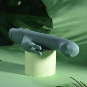 Evolved Satin Swirl - Green Rechargeable Rabbit Vibrator with Swirling Head